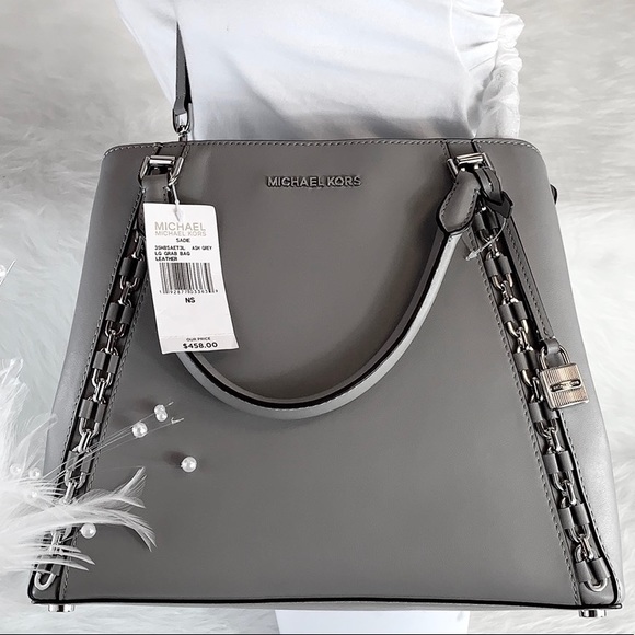 👛New Michael Kors👛 Sadie Ash Grey Large Grab Bag - Picture 8 of 8